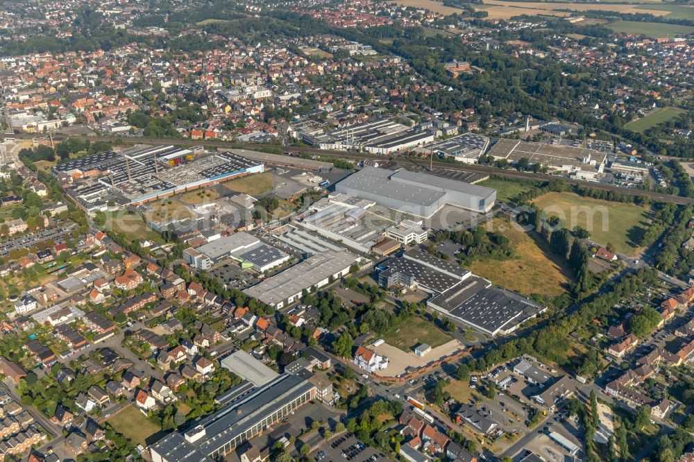 Aerial image Ahlen - High-bay warehouse building complex and logistics center on the premises of Franz Kaldewei GmbH & Co. KG in Ahlen in the state North Rhine-Westphalia, Germany