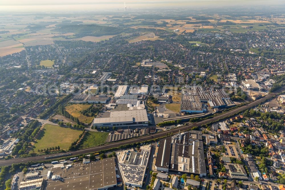 Aerial image Ahlen - High-bay warehouse building complex and logistics center on the premises of Franz Kaldewei GmbH & Co. KG in Ahlen in the state North Rhine-Westphalia, Germany