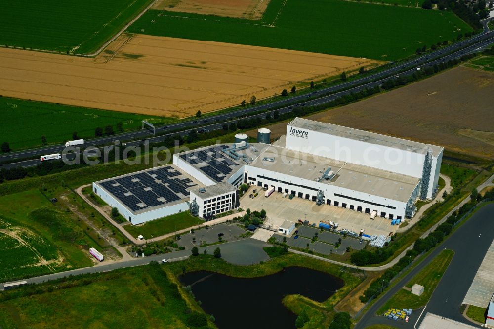 Barsinghausen from the bird's eye view: High-bay warehouse building complex and logistics center on the premises of Laverana GmbH & Co. KG on street Laverastrasse in the district Bantorf in Barsinghausen in the state Lower Saxony, Germany