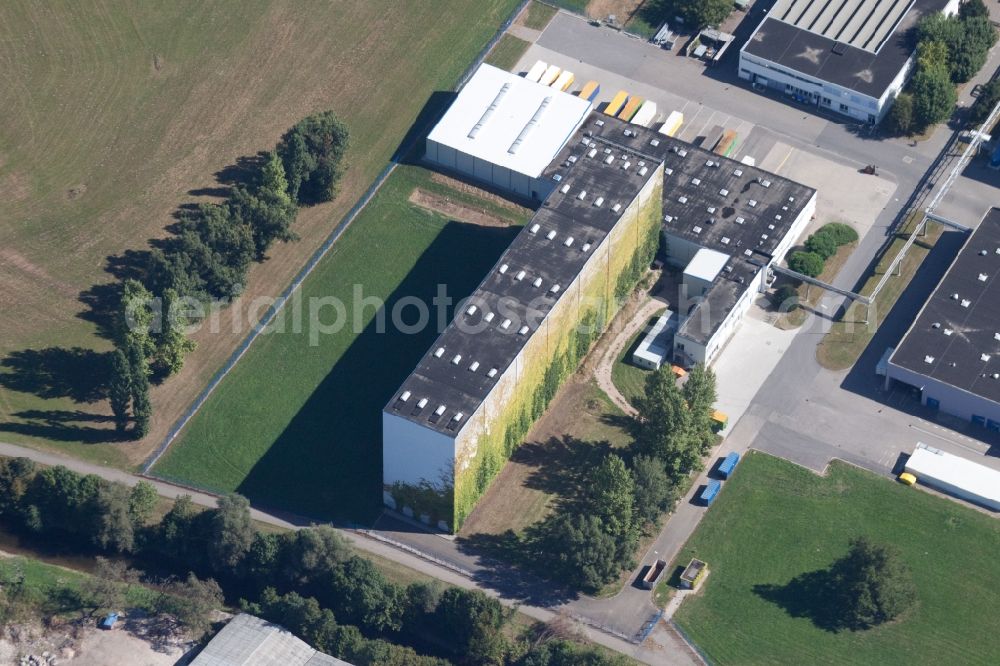 Offenburg from above - High-bay warehouse building complex and logistics center on the premises Tesa Werk Offenburg GmbH an der Kinzigstrasse in the district Buehl in Offenburg in the state Baden-Wuerttemberg