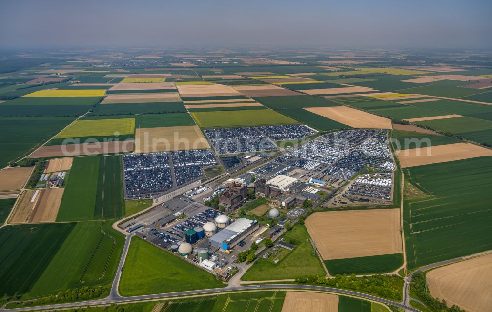Aerial image Zülpich - High-bay warehouse building complex and logistics center on the premises of Wallenius Wilhelmsen ASA on street Richard-Lawson-Strasse in the district Geich in Zuelpich in the state North Rhine-Westphalia, Germany