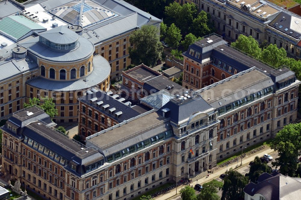 Leipzig from above - View of the university of art design and book art in Leipzig in the state of Saxony