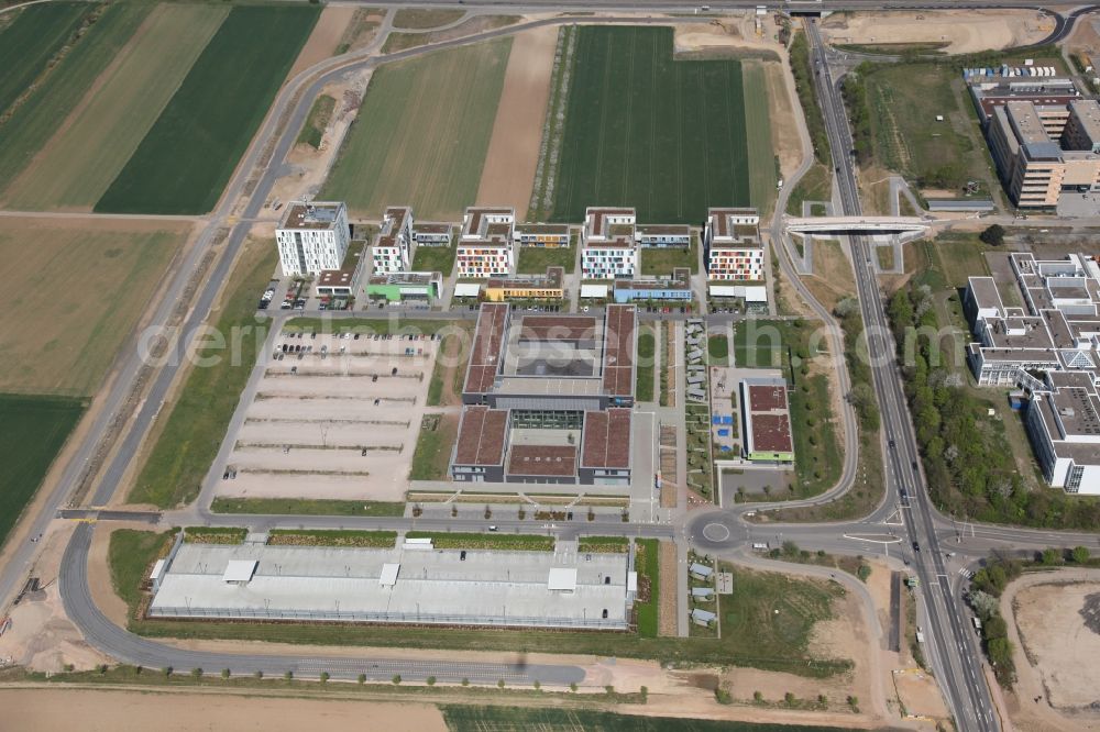 Aerial image Mainz - View of the building on the campus of the University of Mainz at the Lucy-Hillebrand Street in Mainz in Rhineland-Palatinate