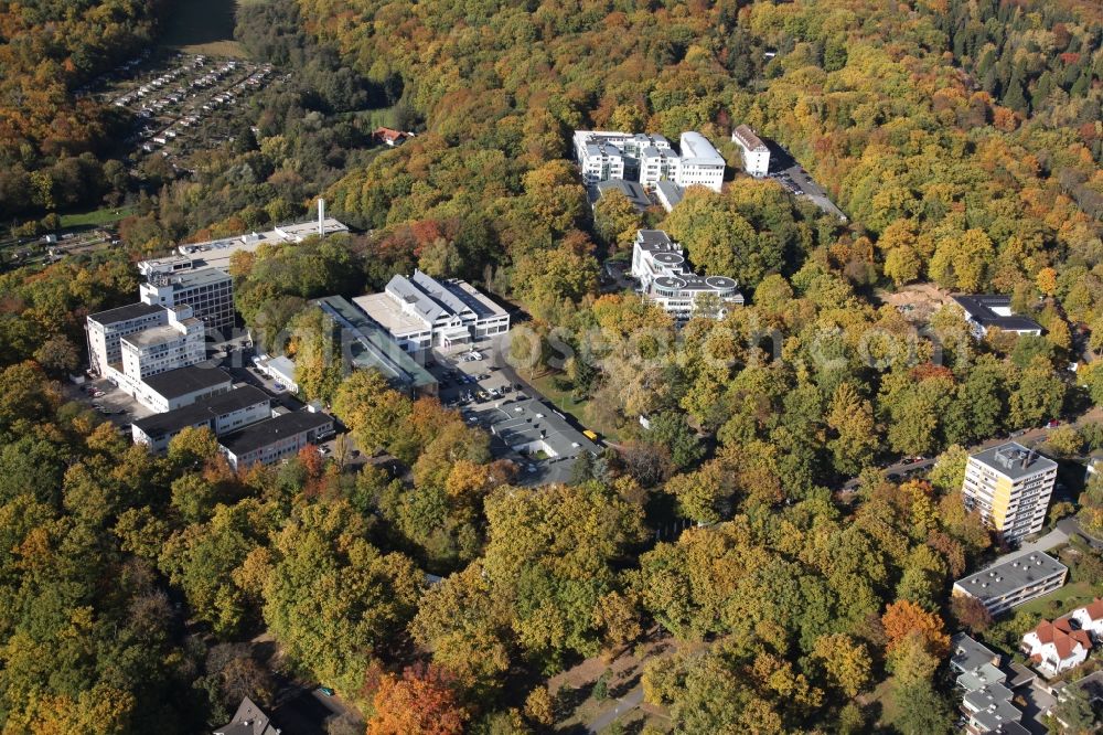 Wiesbaden from the bird's eye view: Location of the RheinMain University main campus Unter den Eichen in Wiesbaden in Hesse