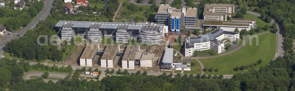 Hagen from above - University campus district with the Open University / University of Hagen in North Rhine-Westphalia NRW