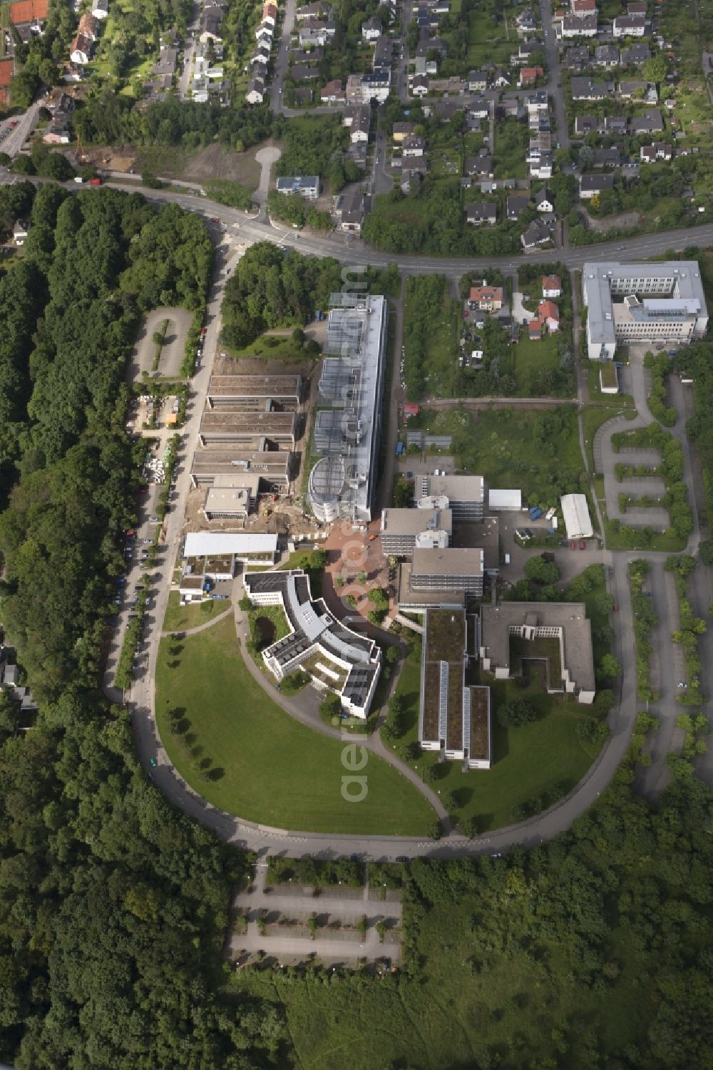 Aerial image Hagen - University campus district with the Open University / University of Hagen in North Rhine-Westphalia NRW