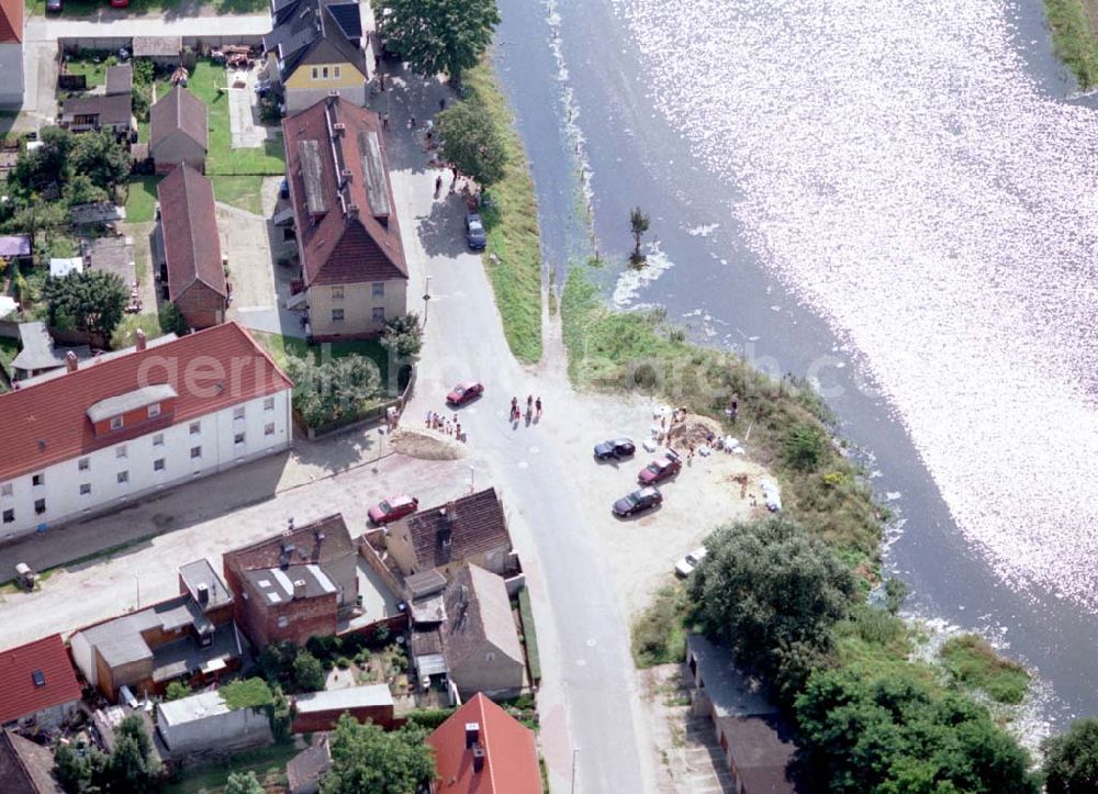 Aerial photograph Magdeburg - 16.08.2002 Hochwasser am Elbebereich Magdeburg