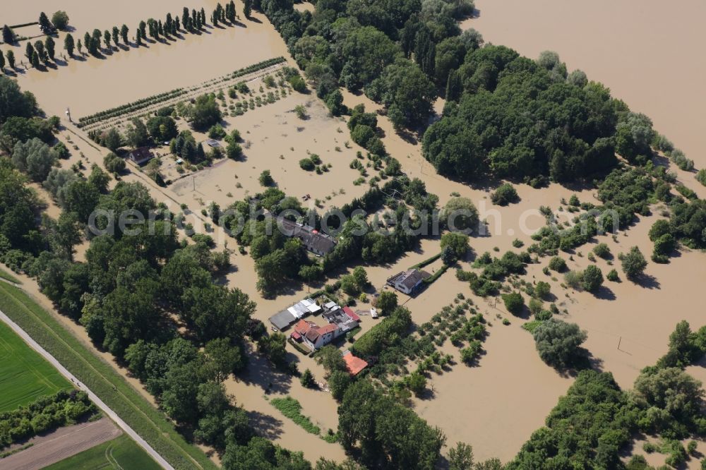 Ingelheim from the bird's eye view: Stormwater retention basin in Ingelheim the state of Rhineland-Palatinate