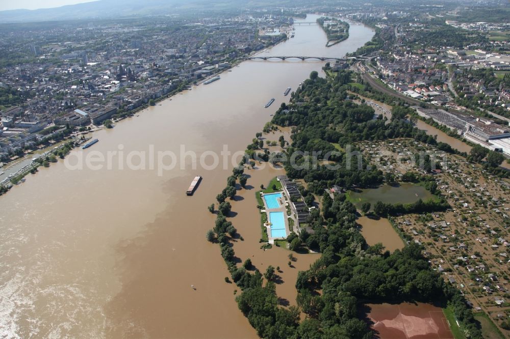 Aerial image Wiesbaden - Flooding in Wiesbaden in the state of Hesse