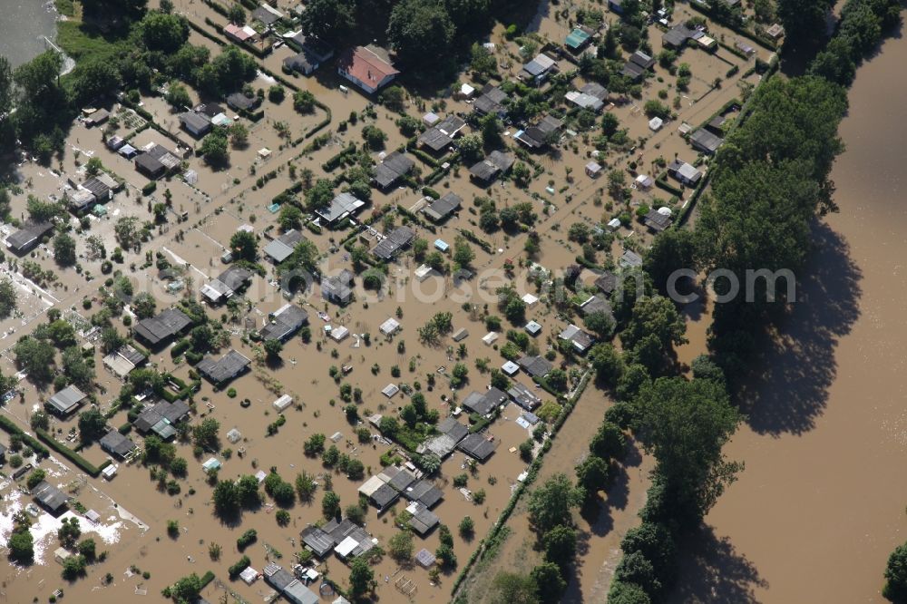 Wiesbaden from above - Flooding in Wiesbaden in the state of Hesse