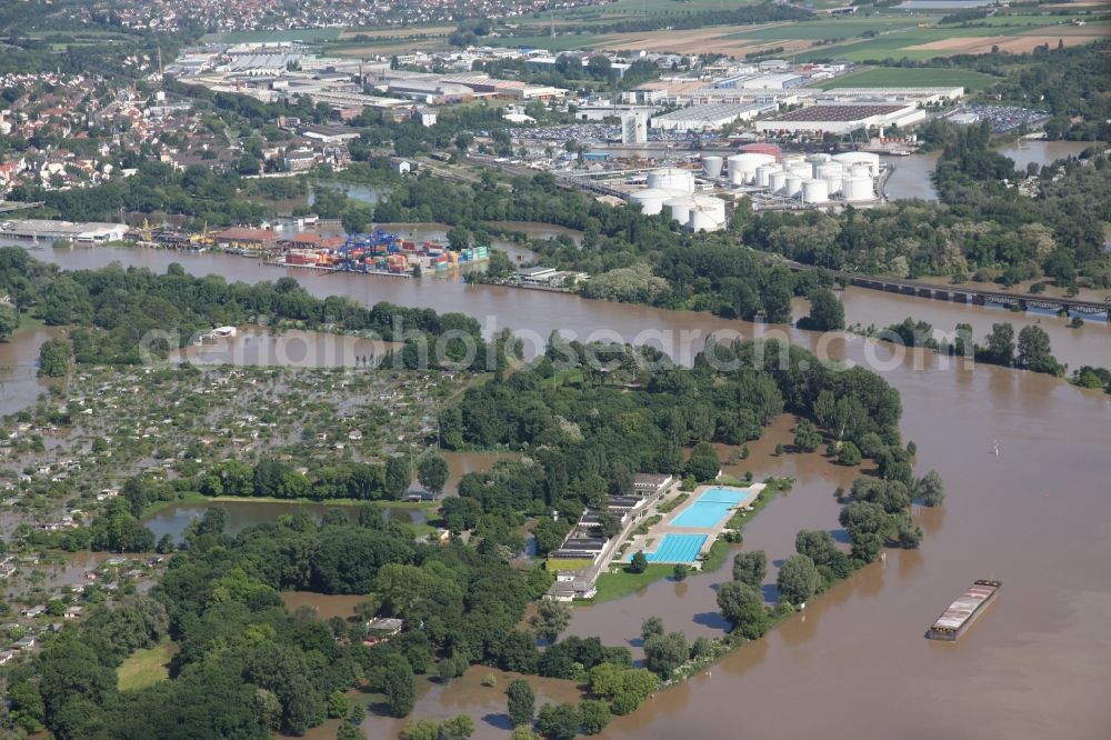 Wiesbaden from the bird's eye view: Flooding in Wiesbaden in the state of Hesse