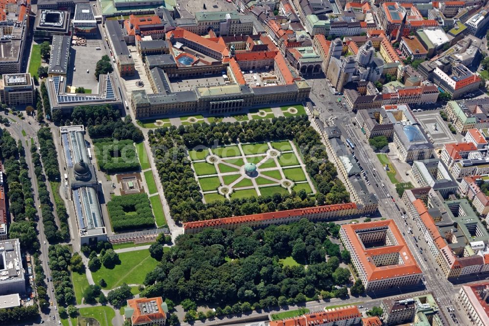 Aerial image München - View of the Hofgarten park in Munich in the state of Bavaria