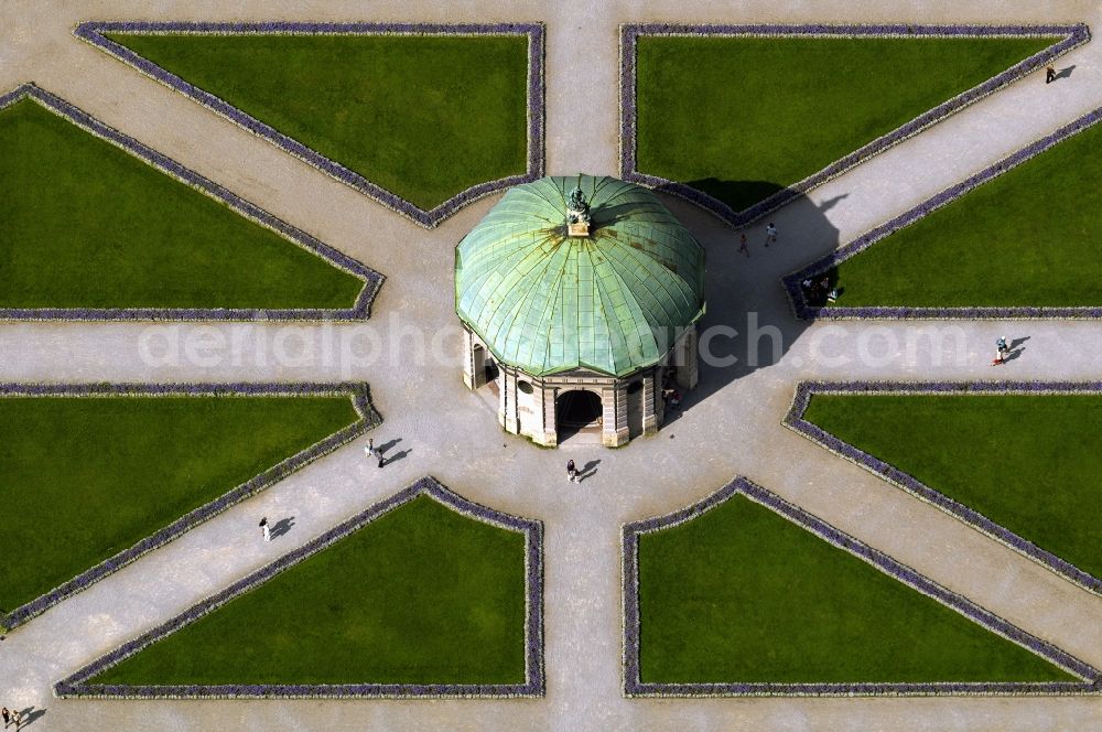 München from above - View of the Hofgarten in Munich in the state Bavaria