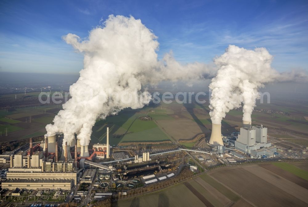 Aerial photograph Grevenbroich - View of the power station Frimmersdorf in Grevenbroich in the state of North Rhine-Westphalia