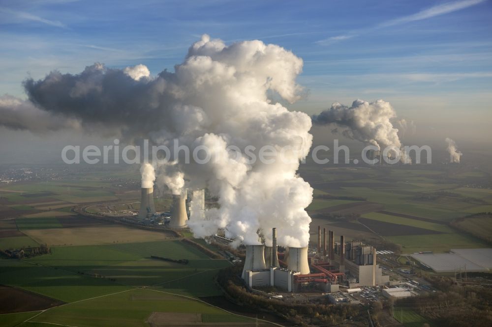 Grevenbroich from above - View of the power station Frimmersdorf in Grevenbroich in the state of North Rhine-Westphalia