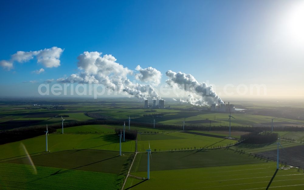 Aerial photograph Grevenbroich - View of the power station Frimmersdorf in Grevenbroich in the state of North Rhine-Westphalia