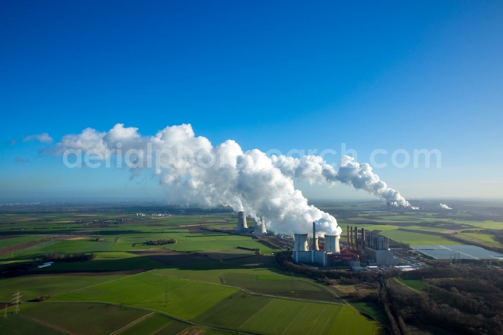 Aerial photograph Grevenbroich - View of the power station Frimmersdorf in Grevenbroich in the state of North Rhine-Westphalia