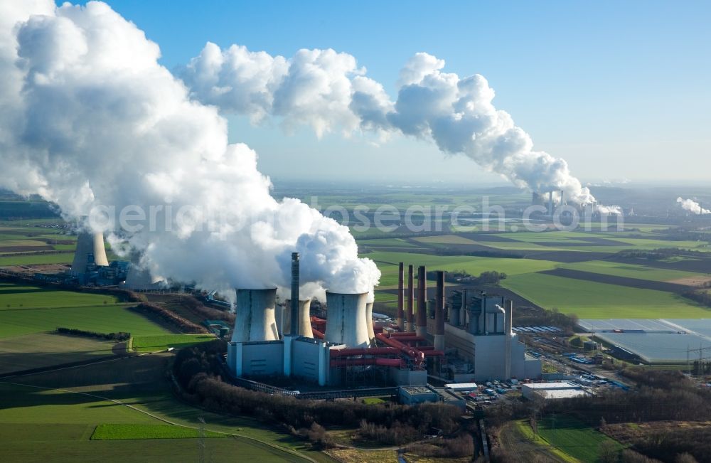Grevenbroich from above - View of the power station Frimmersdorf in Grevenbroich in the state of North Rhine-Westphalia