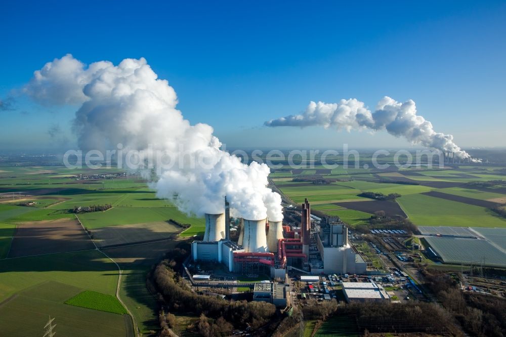 Grevenbroich from the bird's eye view: View of the power station Frimmersdorf in Grevenbroich in the state of North Rhine-Westphalia