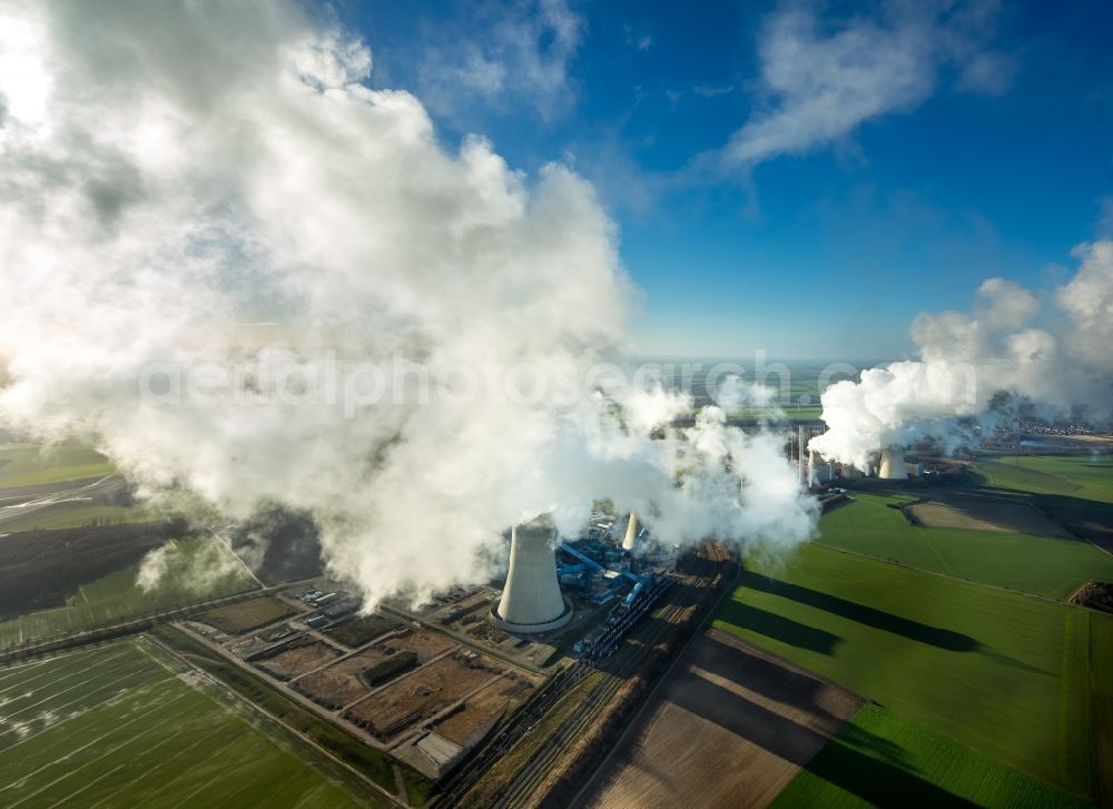 Aerial photograph Grevenbroich - View of the power station Frimmersdorf in Grevenbroich in the state of North Rhine-Westphalia