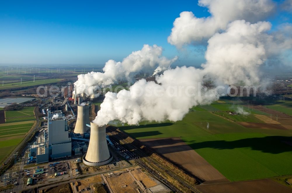 Grevenbroich from above - View of the power station Frimmersdorf in Grevenbroich in the state of North Rhine-Westphalia