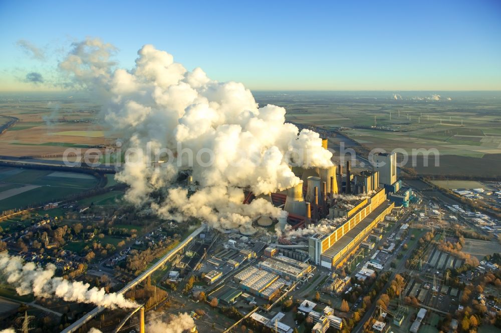 Grevenbroich from above - View of the power station Frimmersdorf in Grevenbroich in the state of North Rhine-Westphalia