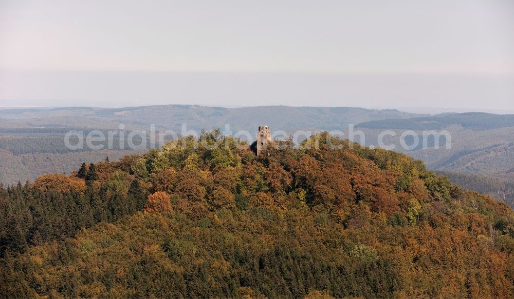 Aerial image Herresbach - View of the Hohe Acht near Herresbach in the state of Rhineland-Palatinate