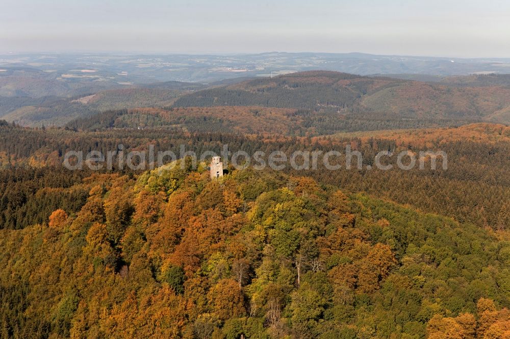 Herresbach from above - View of the Hohe Acht near Herresbach in the state of Rhineland-Palatinate