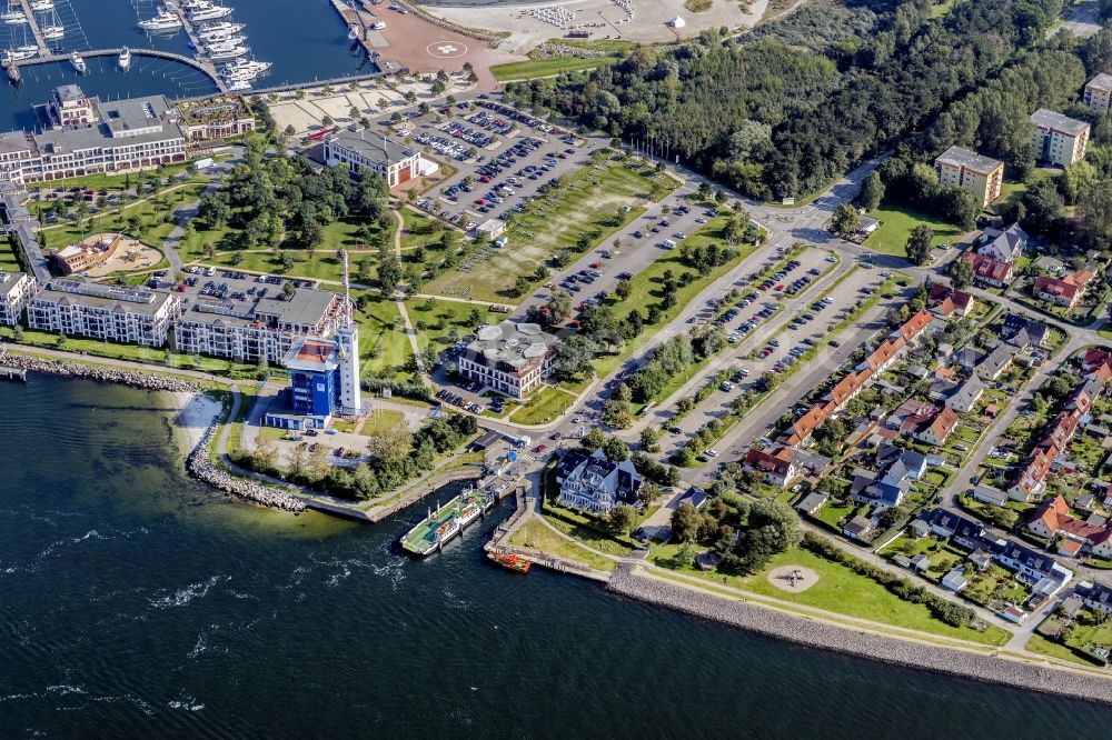 Aerial image Rostock - Hohe Duene Faehranleger in Rostock in the state Mecklenburg-Vorpommern, Germany