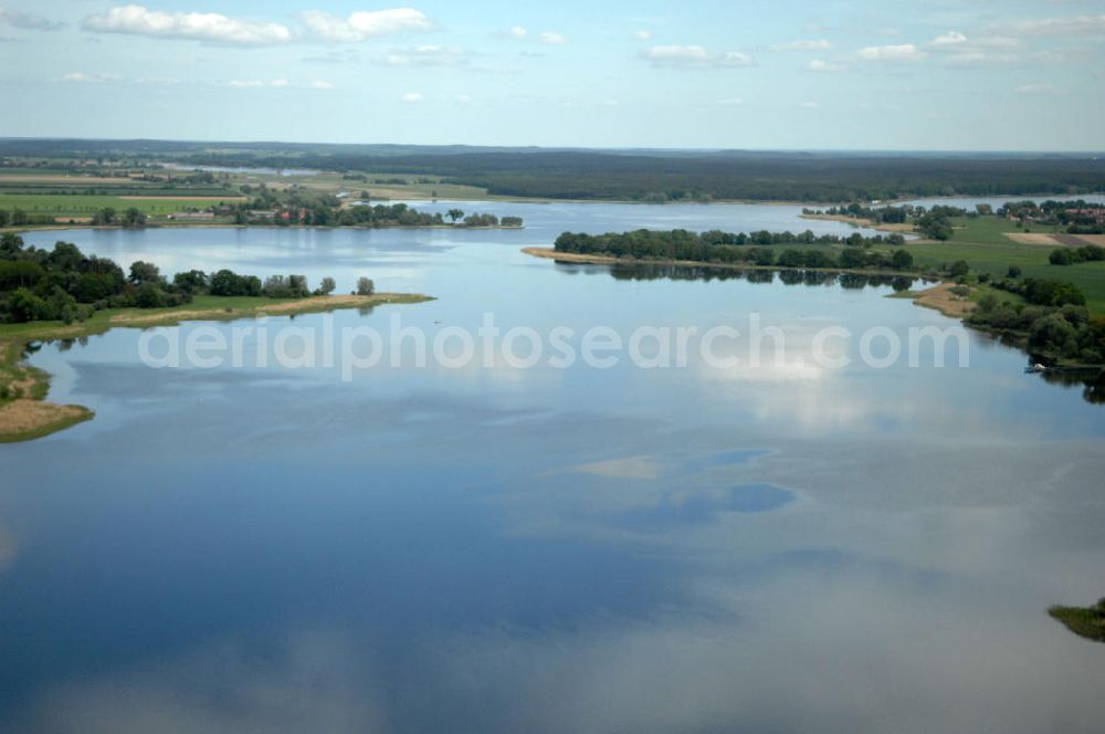 Aerial image Seeblick OT Hohennauen - Hohennauener-Ferchesarer lake in Brandenburg