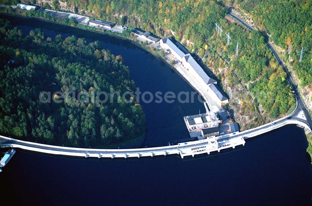 Aerial photograph Hohenwarte / Thüringen - Die Talsperre Hohenwarte ist die zweitgrößte Talsperre im Oberen Saale System. Hier wird das Pumpspeicherkraftwerk Hohenwarte betrieben. Die Talsperre erstreckt sich auf 27km Länge.