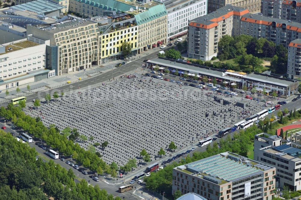 Aerial image Berlin - View of the Holocaust Memorial in Berlin in the homonymous state