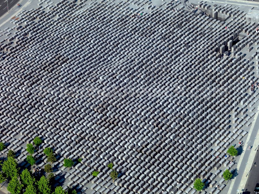 Aerial image Berlin - Holocaust Memorial in Berlin Mitte