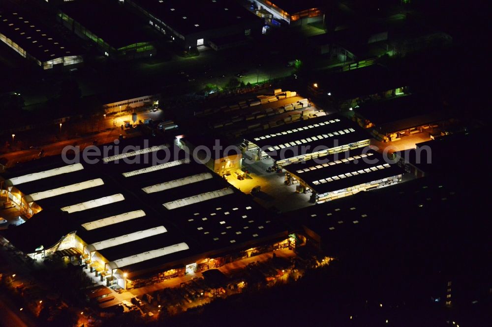 Berlin from above - Wood Possling construction market Mahlsdorf on Landsberger Strasse in Berlin