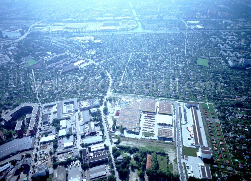 Aerial image Berlin - Charlottenburg - 20.08.2002 Holzmarkt der Fa. Holz - Possling GmbH & Co. KG am Friedrich - Olbricht - Damm in 13627 BERLIN