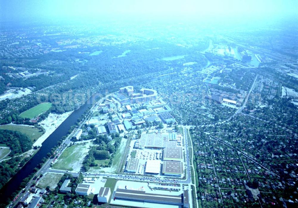 Aerial photograph Berlin - Charlottenburg - 20.08.2002 Holzmarkt der Fa. Holz - Possling GmbH & Co. KG am Friedrich - Olbricht - Damm in 13627 BERLIN