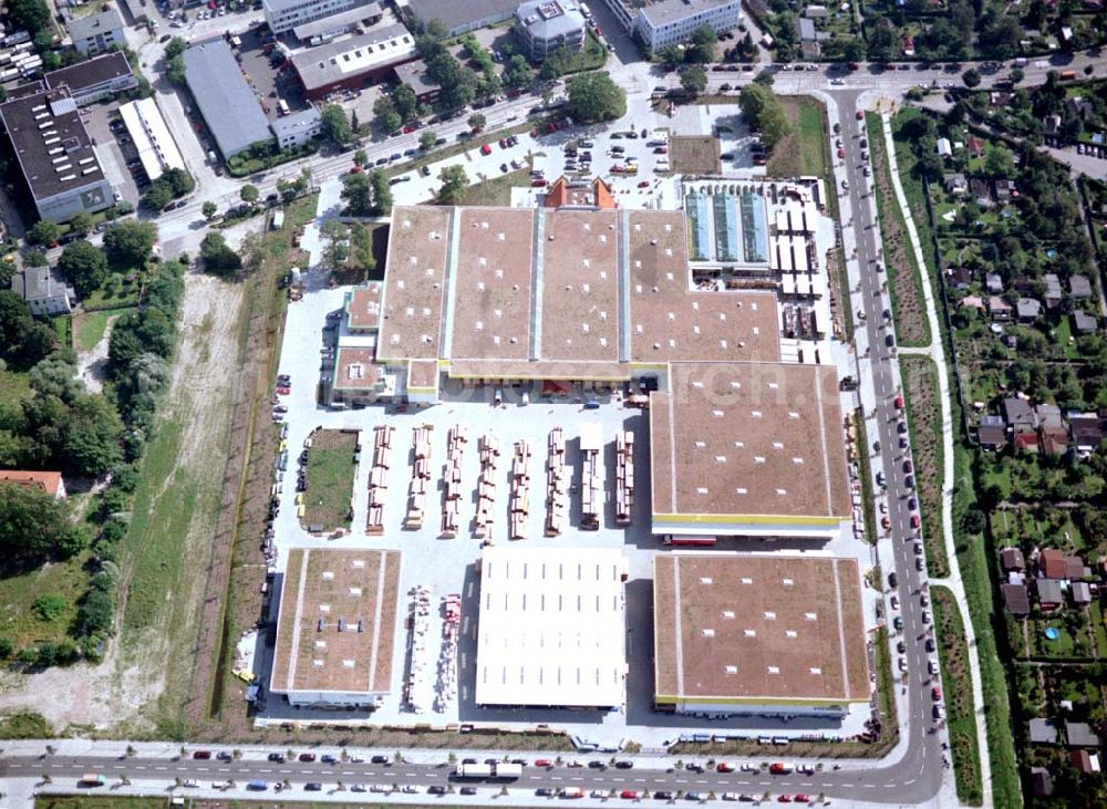 Aerial photograph Berlin - Charlottenburg - 20.08.2002 Holzmarkt der Fa. Holz - Possling GmbH & Co. KG am Friedrich-Olbricht-Damm 65 in 13627 BERLIN.