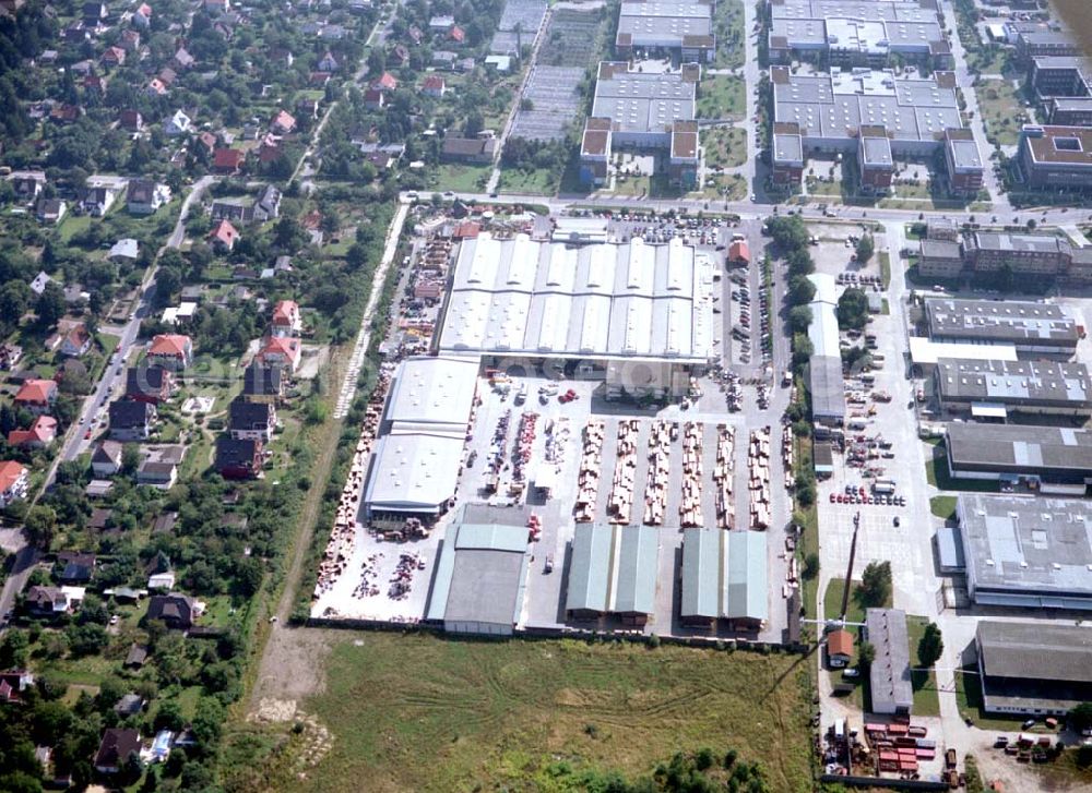 Aerial image Berlin - Mahlsdorf - 20.08.2002 Holzmarkt der Fa. Holz - Possling GmbH & Co. KG an der Landsberger Straße 9 in 12623 BERLIN