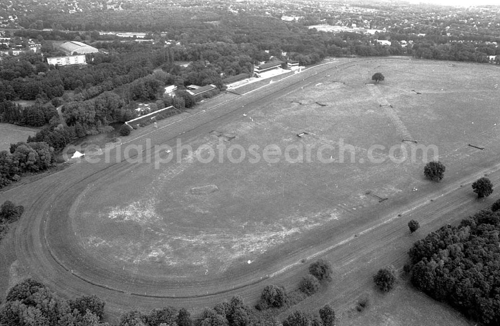 Hoppegarten / Brandenburg from above - Hoppegarten / Brandenburg Trabrennbahn 10.8.1993