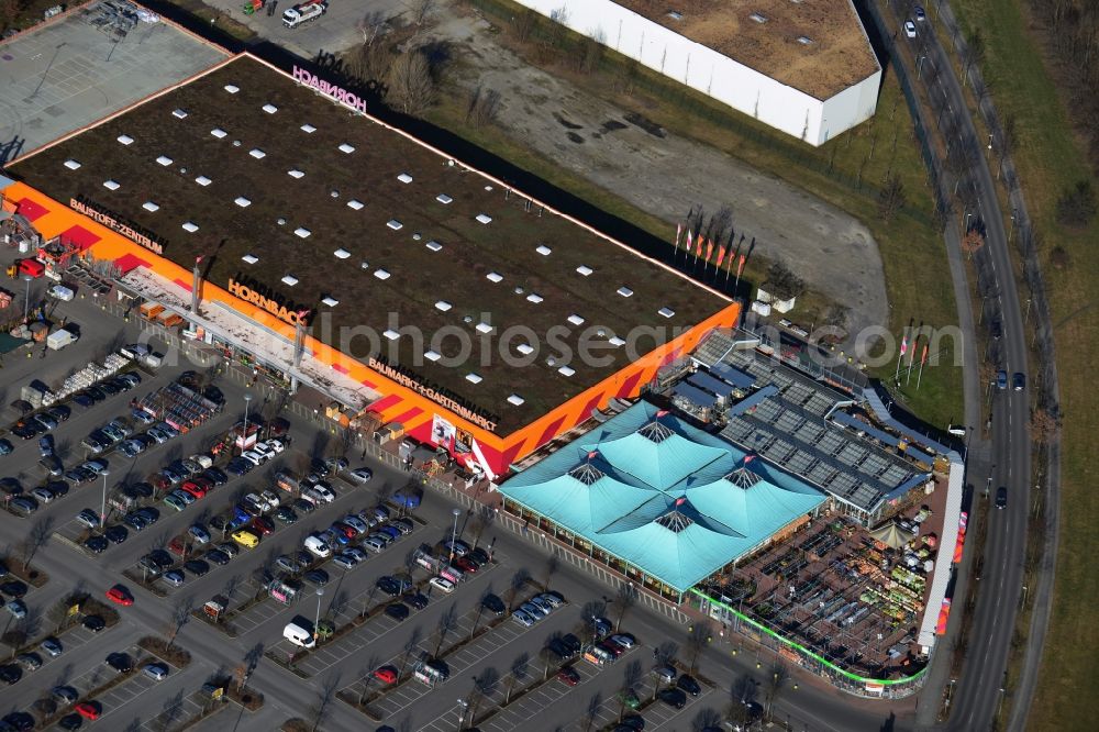 Aerial image Berlin - The Hornbach hardware store Märkische Spitze 15 in Berlin-Marzahn