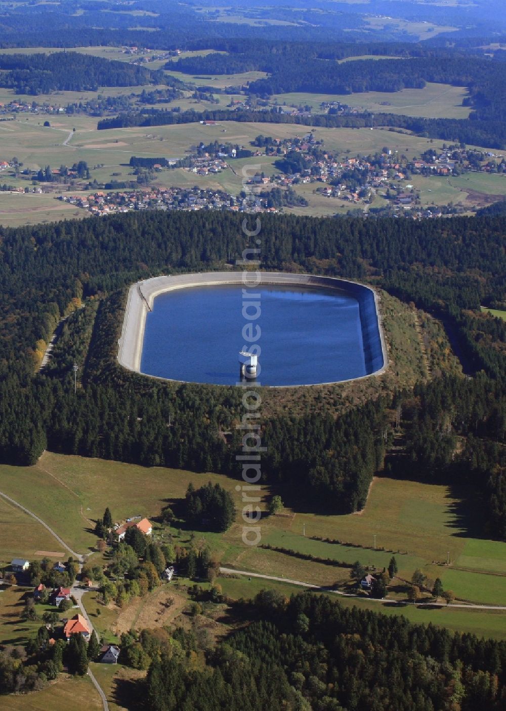 Aerial photograph Herrischried - High storage basin of the Schluchseewerk AG in Herrischried in the state Baden-Wuerttemberg