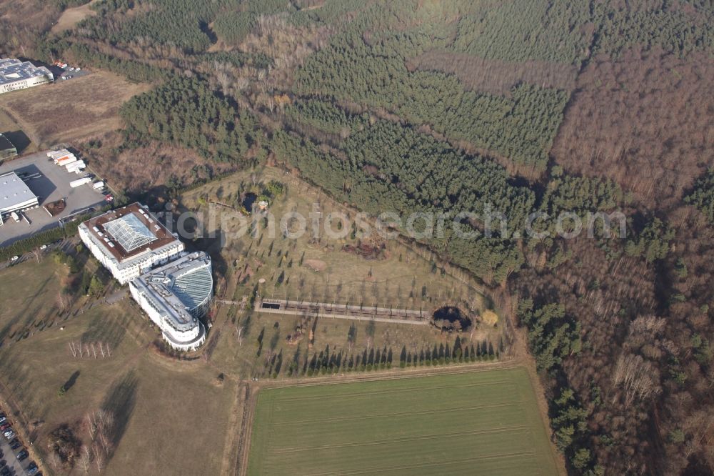 Dietzenbach from above - Hotel Artrium am park on the Waldstrasse in Dietzenbach in the state Hesse. hotel-artrium.de