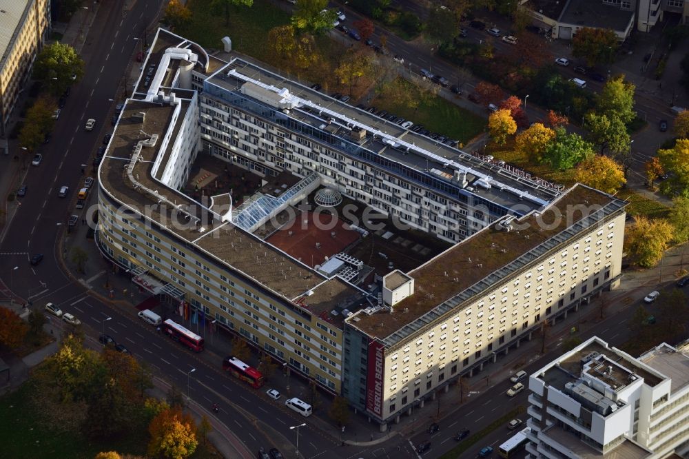 Berlin from the bird's eye view: View of the Hotel Berlin, Berlin on Lutzowplatz in the Tiergarten district of Berlin - Mitte. The building, surrounded by Einemstrasse, Kurfurstendamm and Schillstrasse belongs to the group World Hotels AG