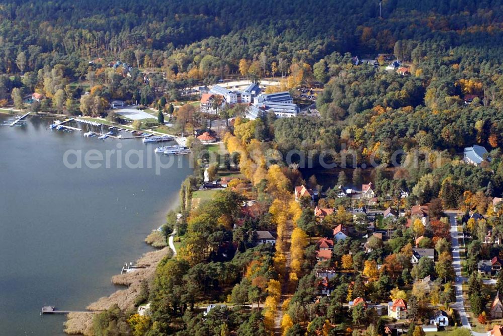 Bad Saarow from the bird's eye view: Blick auf das Hotel Esplanade Resort & Spa in der Seestr. 49 in 15526 Bad Saarow. Bad Saarow ist seit über 100 Jahren das Zentrum einer einzigartigen Erholungs- und Kulturlandschaft vor den Toren der Hauptstadt Berlin. Direkt am Scharmützelsee liegt das neue Resort & Spa Hotel Esplanade mit seinen 191 Zimmern sowie einem modernen Spa- und Konferenzbereich.