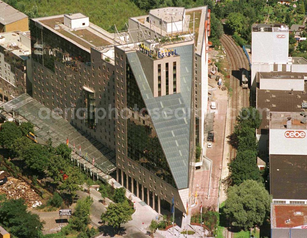 Berlin from above - Hotel Estrel in der Sonnenallee 32 in Neuköln