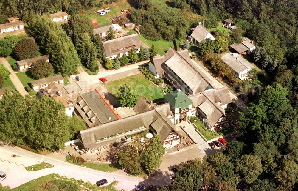 Aerial image Koserow / Usedom - Hotel- und Gaststätte Jägerhof bei Koserow am Achterwasser.