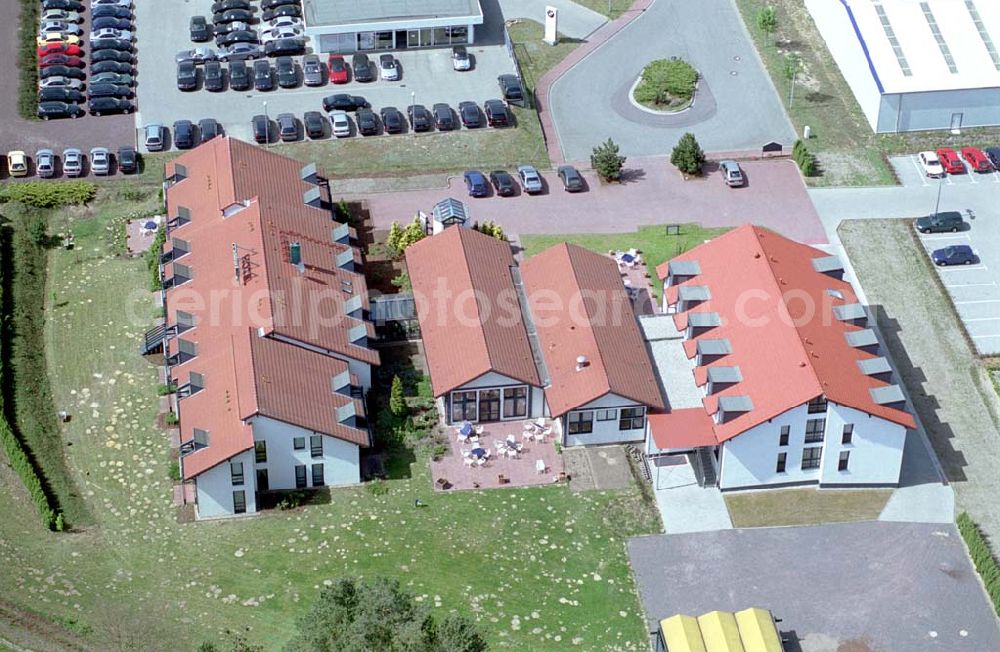 Aerial image Burg/Sachsen-Anhalt - Hotel im Gewerbegebiet Burg-Süd in Sachsen-Anhalt. Hotel u. Restaurant Wittekind GmbH Im neuen Gewerbepark An den Krähenbergen 2 39288 Burg Tel.:0 39 21 / 92 39 - 0 Fax.:0 39 21 / 92 39 - 39