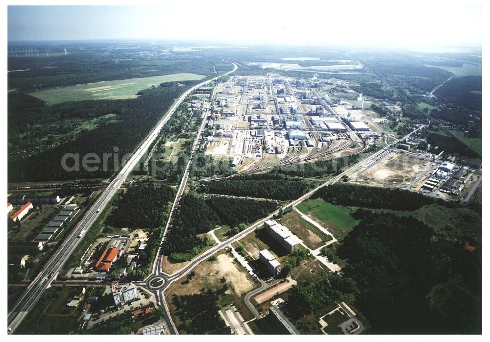 Schwarzheide / Brandenburg from above - Hotel und Gewerbegebiet am südlichen Werksgelände der BASF - Schwarzheide .