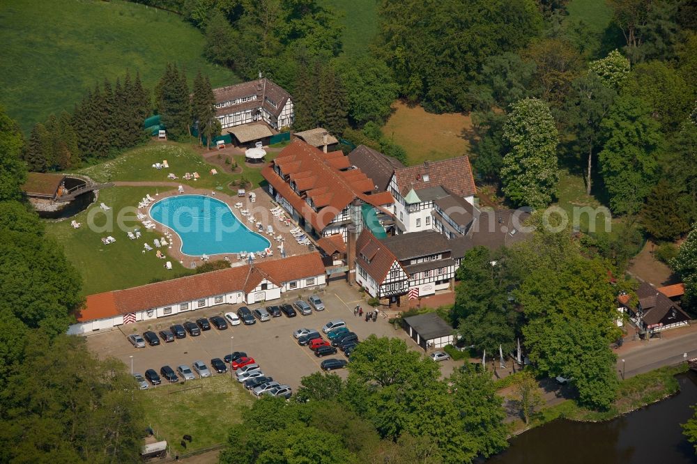 Marl from the bird's eye view: View of the hotel Loemuehle in Marl in the state North Rhine-Westphalia