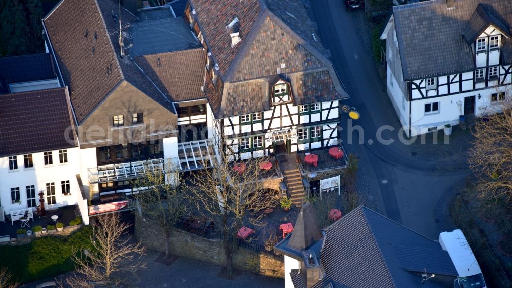 Aerial image Stadt Blankenberg - Historic Hotel and Restaurant Haus Sonnenschein in the city of Blankenberg in the state North Rhine-Westphalia, Germany